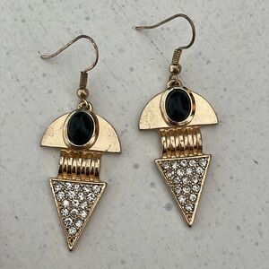 Black and gold geometric earrings